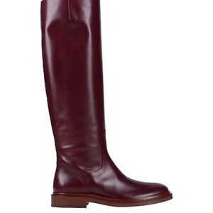 Tod's Deep Burgundy Over the Knee Boots